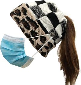 img 3 attached to Womens Ponytail Beanie Winter Trendy Outdoor Recreation and Outdoor Clothing