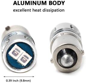 img 2 attached to 🚙 Phinlion Super Bright BA9 BA9S Blue LED Car Light Bulb for License Plate, Side Door, Courtesy, Interior Dome, Map Lights – 2835 5-SMD 53 57 1891 1895 64111