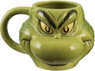 🎅 the delightful dr. seuss grinch sculpted ceramic mug: a cheerful companion for holida﻿y sips! logo