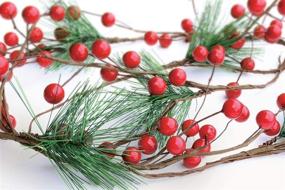 img 3 attached to 🎄 OLYPHAN Christmas Garland Red Berry: 6ft Artificial Pine Needle Holiday Greenery for Fireplace & Home Xmas Decoration (Evergreen) – Indoor/Outdoor Decorations on Clearance