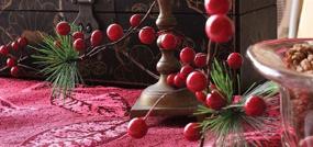 img 1 attached to 🎄 OLYPHAN Christmas Garland Red Berry: 6ft Artificial Pine Needle Holiday Greenery for Fireplace & Home Xmas Decoration (Evergreen) – Indoor/Outdoor Decorations on Clearance