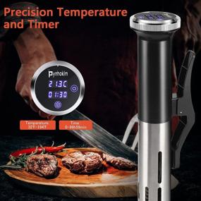 img 2 attached to 🍳 Pynhoklm Sous Vide Cooker 1000W - Premium Immersion Circulator IPX7 Waterproof Machine with Stainless Steel Components, Digital Interface, Accurate Temperature and Timer Control – Perfect for Kitchen