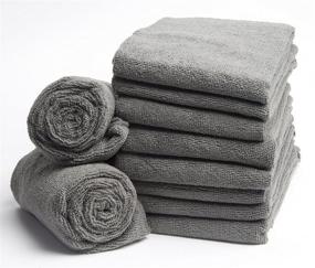 img 3 attached to 🧖 Fromm Softees Microfiber Towels – Fast Drying, Hair and Hand Towels – 10 Pack, Use at Home, Salon, Spa, Barber – Extra Durable & Absorbent – Grey, 16” x 29”