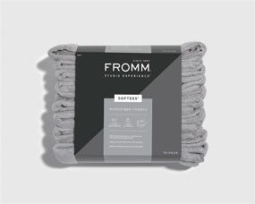 img 4 attached to 🧖 Fromm Softees Microfiber Towels – Fast Drying, Hair and Hand Towels – 10 Pack, Use at Home, Salon, Spa, Barber – Extra Durable & Absorbent – Grey, 16” x 29”