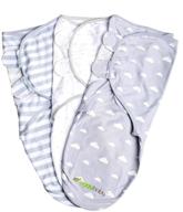 adjustable infant baby swaddle blanket set - 3 pack grey cloud stripe & stars | newborn swaddle | baby boy swaddle blankets 0-3 months logo