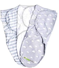 img 4 attached to Adjustable Infant Baby Swaddle Blanket Set - 3 Pack Grey Cloud Stripe & Stars | Newborn Swaddle | Baby Boy Swaddle Blankets 0-3 Months