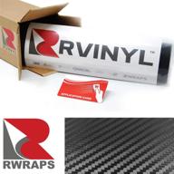 🚗 rwraps 3d black carbon fiber vinyl vehicle car wrap film sheet roll - premium quality 5ft x 1ft size with application card included logo