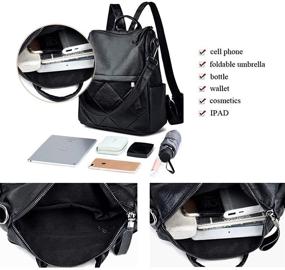 img 1 attached to Backpack Satchel Leather Anti Theft Shoulder