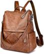 backpack satchel leather anti theft shoulder logo