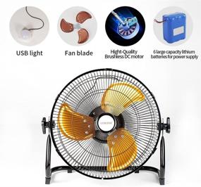 img 3 attached to 🔋 Lcocove Battery Operated Fan: Dual-Use Portable Fan with 14400mAh Battery, Ideal for Camping & Patio, Long Running Time & USB Phone Charger