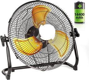 img 4 attached to 🔋 Lcocove Battery Operated Fan: Dual-Use Portable Fan with 14400mAh Battery, Ideal for Camping & Patio, Long Running Time & USB Phone Charger