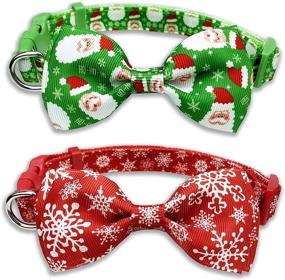 img 4 attached to Christmas Collar Holiday Snowflake Puppies