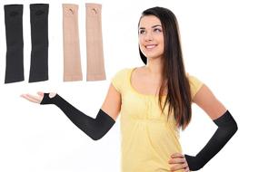 img 4 attached to 💪 Enhance Upper Arm Fitness: 2 Pair Arm & Forearm Slimming Shaper Wrap for Women – Black/Beige