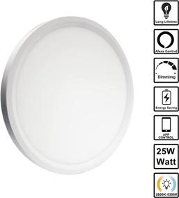 img 1 attached to Banord WiFi Smart Ceiling Lights: 25W Flush Mount Ceiling Lamp with Alexa and Google Compatibility, Adjustable Color Temperature and Dimmable, Ideal for Bedroom, Kitchen, Closet, and Room - 2.4GHz WiFi Connection