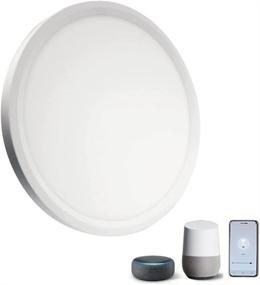 img 4 attached to Banord WiFi Smart Ceiling Lights: 25W Flush Mount Ceiling Lamp with Alexa and Google Compatibility, Adjustable Color Temperature and Dimmable, Ideal for Bedroom, Kitchen, Closet, and Room - 2.4GHz WiFi Connection