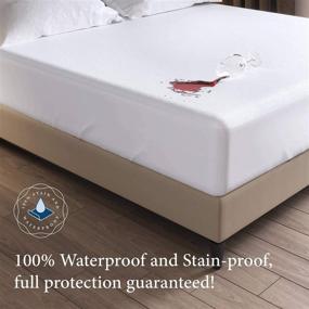 img 3 attached to Luxury Bamboo Mattress Protector for Cribs - 100% Waterproof, Vinyl Free, Stays Cool - Stain Protection - Premium Lightweight Breathable Fitted Bed Cover (Crib Size)