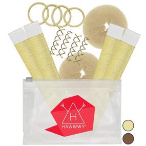 img 4 attached to 👧 Hawwwy Hair Bun Maker Kit - 12-Piece Set for Easy & Fast Small Buns - Best Sellers for Short or Thin Hair - Women, Girls, Kids, and Toddlers - Perfect Ballet Sock Accessory - Blonde - Includes 2 Donuts, 2 Magic Snap Rolls, and 4 Spin Pins