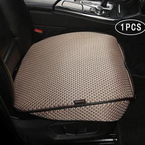 img 4 attached to 🚗 Auto Newer Breathable Universal Four Seasons Car Seat Covers – Luxury Cushions for Summer, Front Seat Bottom Protectors 95% Vehicle Compatibility – Beige, 1PCS