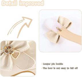 img 2 attached to 👠 ADAMUMU Girls Low Heel PU Dress Shoes for Wedding - Little Big Kids