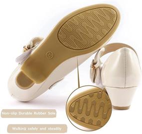 img 1 attached to 👠 ADAMUMU Girls Low Heel PU Dress Shoes for Wedding - Little Big Kids