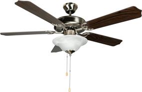 img 4 attached to Hyperikon 42-inch Ceiling Fan with Remote Control and Pull Chain, Brushed Nickel Body, 5 Blades, Frosted Dome Light E12 Screwbase, Walnut – 55W