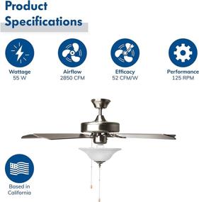 img 2 attached to Hyperikon 42-inch Ceiling Fan with Remote Control and Pull Chain, Brushed Nickel Body, 5 Blades, Frosted Dome Light E12 Screwbase, Walnut – 55W