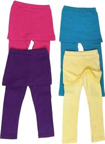 img 3 attached to 👧 ToBeInStyle Girl's 4 Pack 100% Cotton Skirted Full Length Pull-On Leggings - Infant to 5T