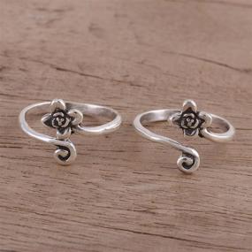 img 1 attached to NOVICA Sterling Silver Adjustable Floral