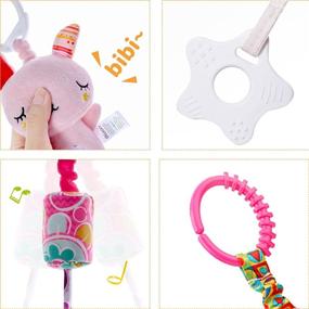 img 3 attached to 🐻 Fun and Engaging WILNARA Cartoon Animal Stuffed Rattle Bell Hanging Toys - Perfect for 1-12 Months Babies, Carseats, Cribs, Strollers, and Pushchairs (6 Pack)