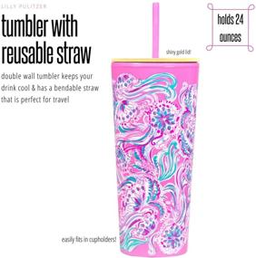 img 1 attached to 🌼 Lilly Pulitzer Insulated Reusable Flexible: The Perfect Eco-Friendly Solution for Keeping Your Beverages Cool