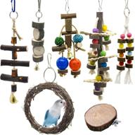 🦜 zyp camphor wood parrot hammock swing with bell - natural bird chewing cage toys for parakeets, cockatiels, conures, finches, budgie, macaws логотип