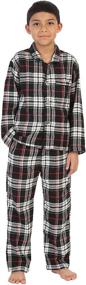 img 4 attached to Cozy and Stylish: Gioberti Little Flannel Pajamas Stripe for Boys' Clothing, Sleepwear & Robes