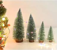 🎄 bottle brush artificial mini trees with string lights - xmas home tabletop decor for christmas holiday party (4 sizes) логотип