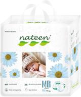 💤 nateen премиум подгузники для младенцев: ночное использование, сильный защитный барьер от протекания, супервпитывающие, гипоаллергенные, размер для новорожденных, 20 штук логотип