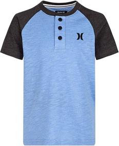 img 1 attached to 👕 Hurley Boy's Marled Raglan Short Sleeve T-Shirt in Light Blue (LG 14/16) for Big Kids – Stylish and Comfortable