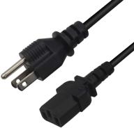 🔌 versatile mackertop universal power cord: 6ft extension cable for pc, monitor, smart tv & printer replacement – 3 prong, nema 5-15p to iec320c13, 7a 125v logo