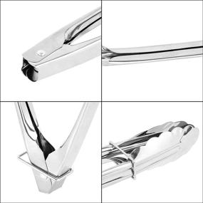img 3 attached to Emoly 6 Pack Stainless Steel Scalloped Grip Serving Tongs for Appetizers, Desserts, Salads, BBQ & Cooking - 9-Inch Silver Kitchen Tongs