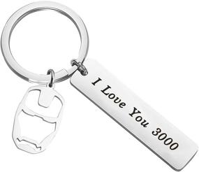 img 4 attached to 💖 MAOFAED I Love You 3000 I Love You Tons Father Gift Keychain - Comic Movie Inspired Fan Gift