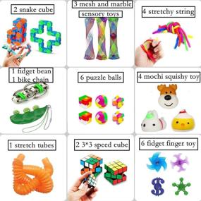 img 3 attached to Sensory Fidget Toys Set - 30 Pack Stress Relief & Anti-Anxiety Toys for Classroom, Birthday Party Favors, Pinata Fillers, Carnival Prizes, Stocking Stuffers - Treasure Box Goodie Bag Toys