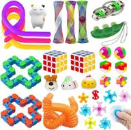 sensory fidget toys set - 30 pack stress relief & anti-anxiety toys for classroom, birthday party favors, pinata fillers, carnival prizes, stocking stuffers - treasure box goodie bag toys logo