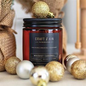 img 3 attached to 🕯️ Whiskey Caramel Christmas Candle Premium Edition - Scented Candles for Men, All Natural Home Fragrance, Holiday Aromatherapy Candle, Non-Toxic & Long-Lasting