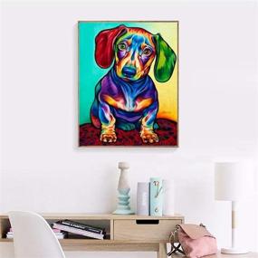 img 3 attached to 🐶 AIRDEA DIY Diamond Painting Dog Kit: Fun and Easy 5D Full Drill Gem Art for Adults and Kids – Dachshund Design Included!