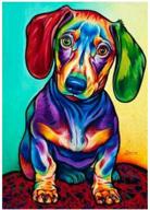 🐶 airdea diy diamond painting dog kit: fun and easy 5d full drill gem art for adults and kids – dachshund design included! logo