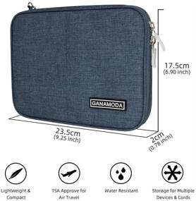 img 3 attached to 🔌 GANAMODA Small Electronic Organizer Travel Cable Bag: Portable Tech Accessories Case for Phone, Cord, Charger, Hard Drives & Gadgets in Navy Blue