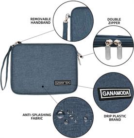 img 1 attached to 🔌 GANAMODA Small Electronic Organizer Travel Cable Bag: Portable Tech Accessories Case for Phone, Cord, Charger, Hard Drives & Gadgets in Navy Blue