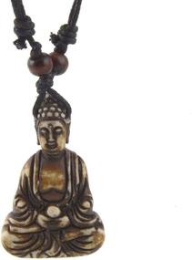 img 4 attached to 🕉️ HZMAN Vintage Tibetan Amitabha Buddha Pendant: Authentic Prayer Buddhist Necklace on Hemp Rop Chaine