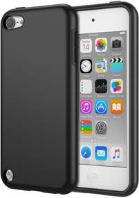 img 4 attached to 📱 MoKo Case for iPod Touch 2019, iPod Touch 7, 6, 5 - 2 in 1 Black Shock Absorbing TPU Bumper Slim Protective Case with Hard Back Cover