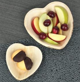 img 1 attached to 🍽️ Brheez Palm Leaf Disposable Bamboo Style 4" Heart Shaped Plates - Natural Color - Elegant and Sturdy - Pack of 25 - Biodegradable and Compostable Plates