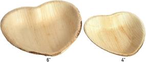 img 3 attached to 🍽️ Brheez Palm Leaf Disposable Bamboo Style 4" Heart Shaped Plates - Natural Color - Elegant and Sturdy - Pack of 25 - Biodegradable and Compostable Plates