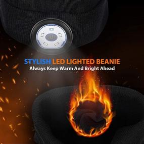 img 1 attached to Lighted Beanie Hat: Upgraded 5 LED USB Rechargeable Headlamp Knit Cap for Running, Fishing, and More - Perfect Stocking Stuffers for Men, Women, and Teens